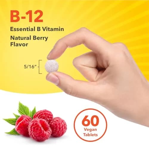 Sundance Vitamin B12 1000 mcg | Methylcobalamin | Fast Dissolve Berry Tablets (60 Count) thumbnail 6