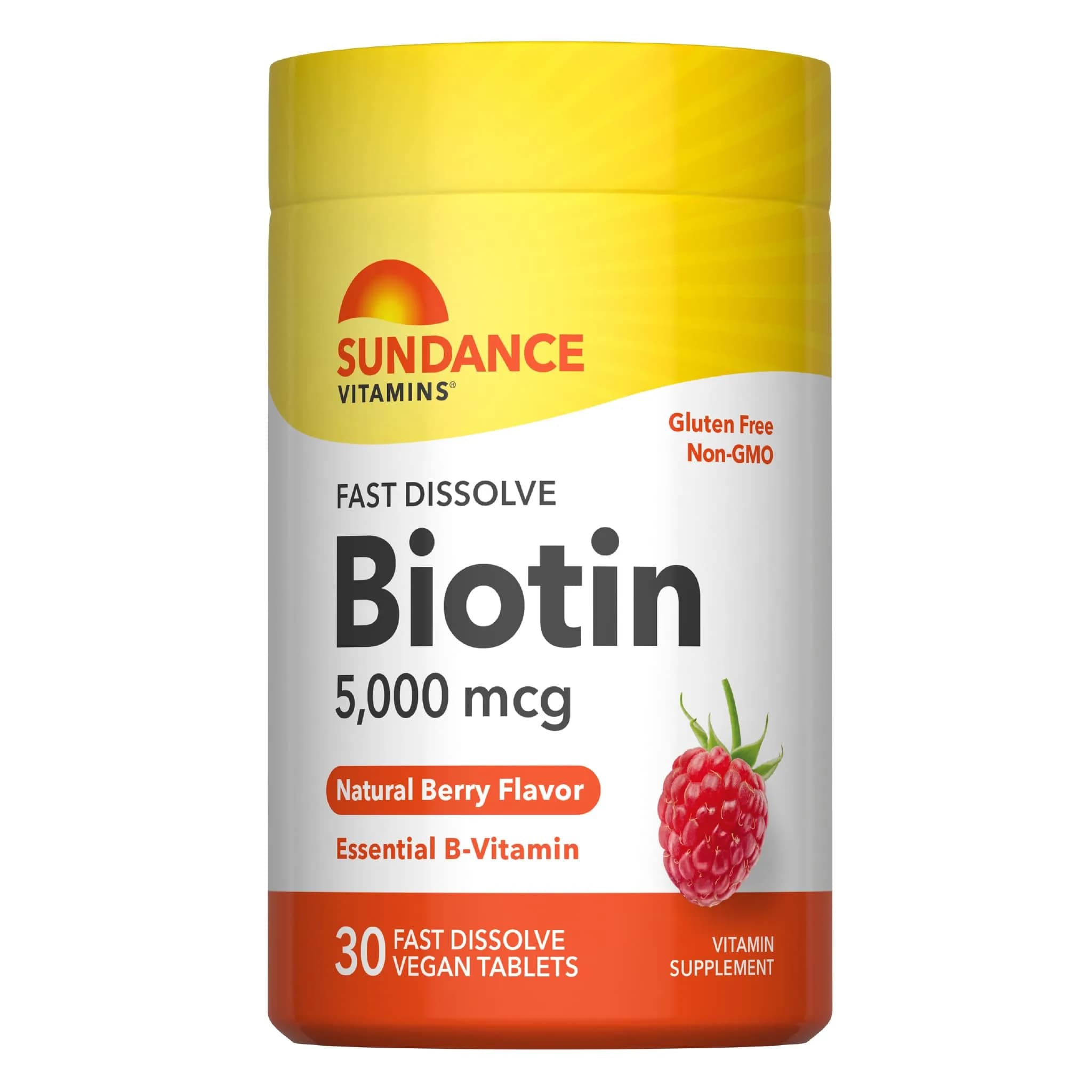 Sundance Biotin 5000mcg | 30 Vegan Tablets | Essential B-Vitamin for Hair & Skin