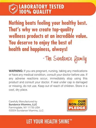 Sundance Folic Acid 800 mcg | 250 Vegetarian Tablets | Essential B-Vitamin for Pregnancy & Wellness thumbnail 5