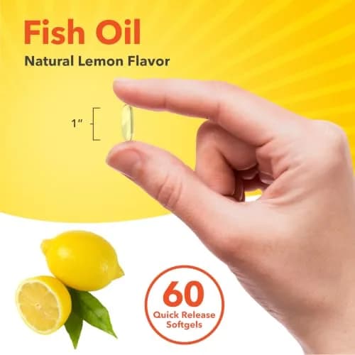 Sundance Fish Oil Omega 3 Supplement 1000mg | Lemon Flavored, 60 Softgels, Purified & Non-GMO thumbnail 6