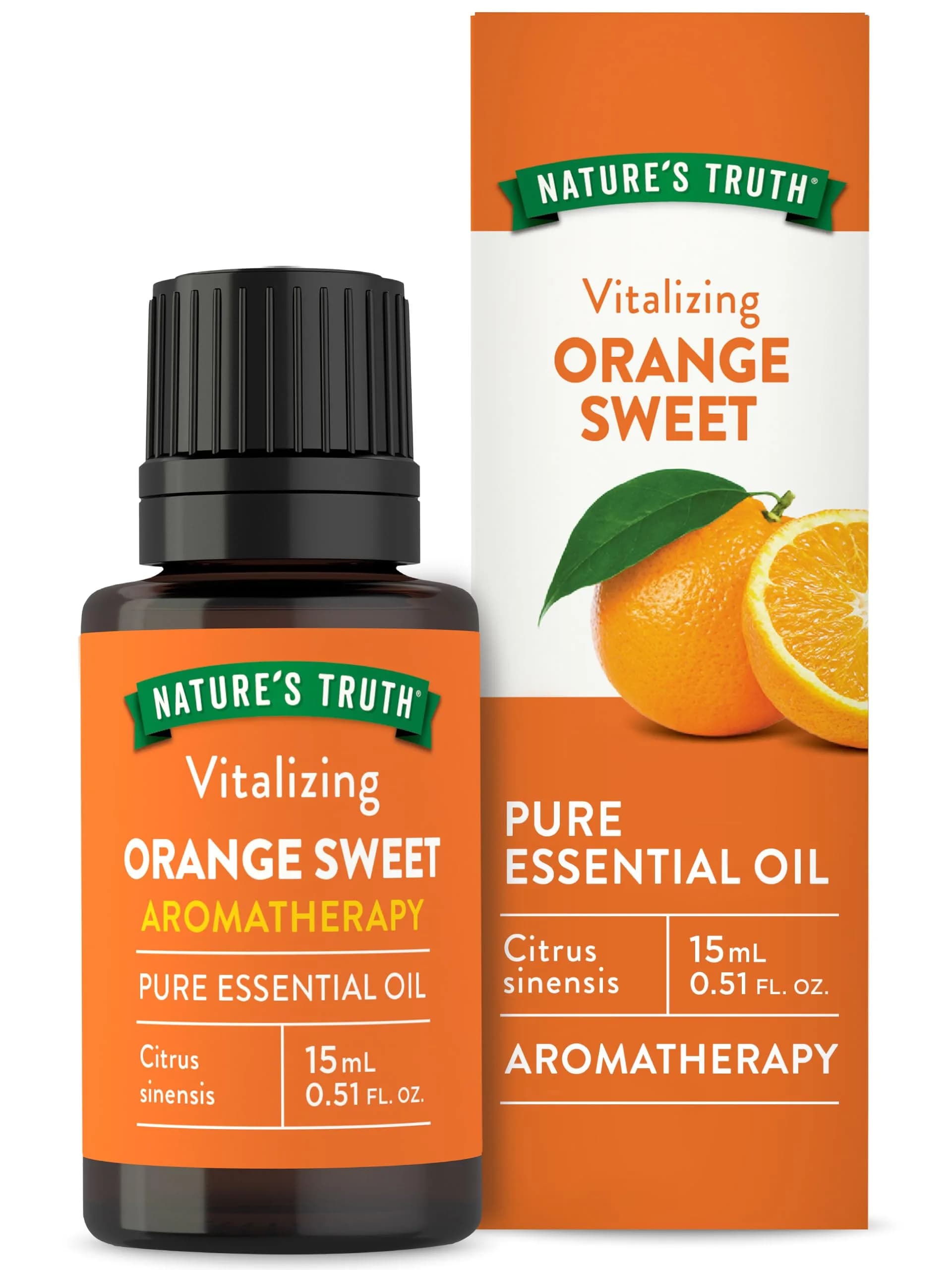 Nature's Truth Orange Sweet Essential Oil 15 mL | Pure, Plant-Based & Non-GMO