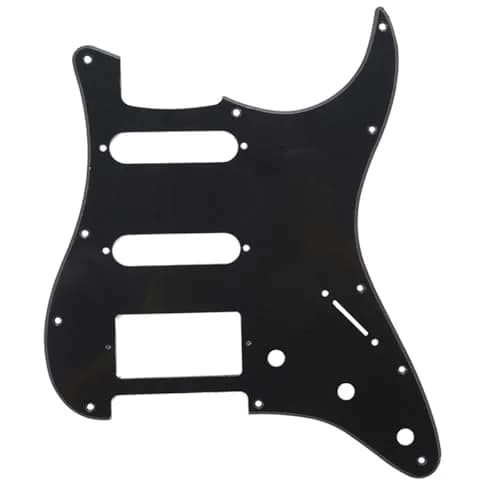 Musiclily Pro HSS 11 Hole ST Guitar Pickguard 1Ply Black | Fits Fender USA/Mexican Stratocaster thumbnail 1