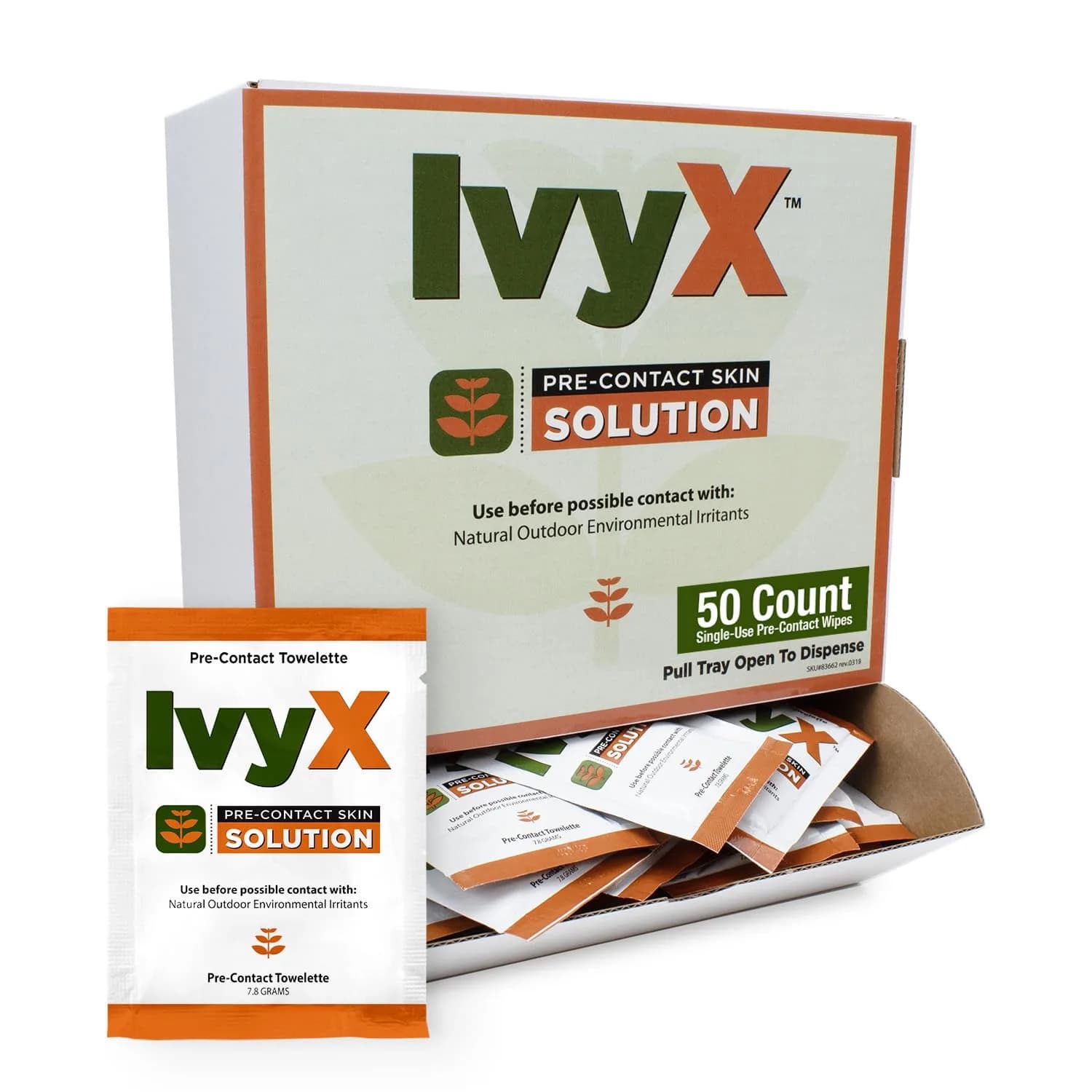 CoreTex Ivy X Pre-Contact Poison Ivy Wipes 50 Pack | Proactive Skin Barrier for Poison Oak & Sumac