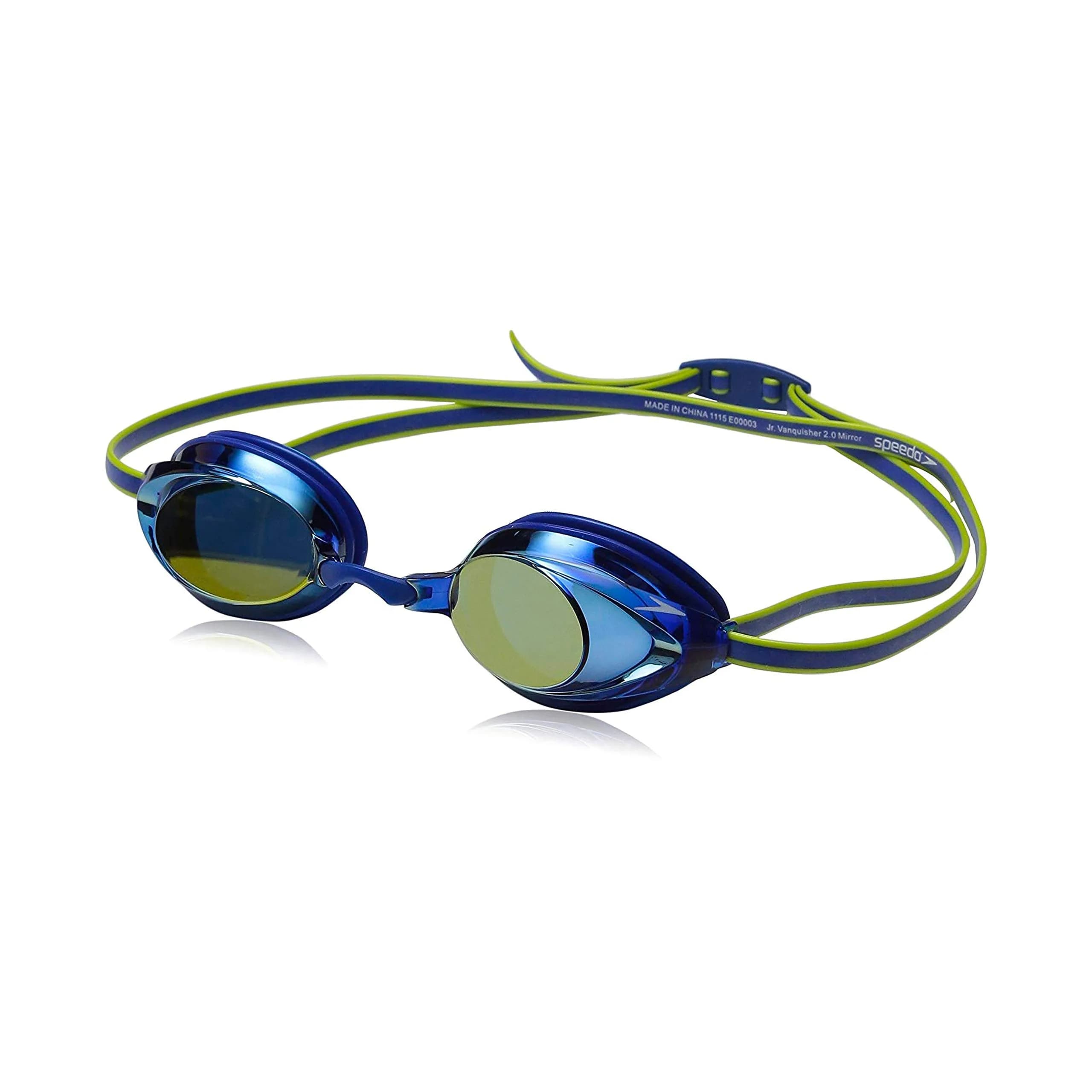 Speedo Unisex-child Swim Goggles Vanquisher 2.0 Junior | Mirrored Blue, UV & Anti-Fog, Low Profile Fit