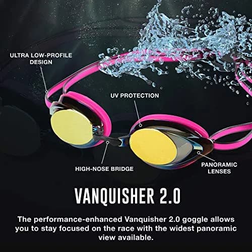 Speedo Women's Mirrored Vanquisher Swim Goggles | Anti-Fog, UV Protection, Panoramic View thumbnail 7