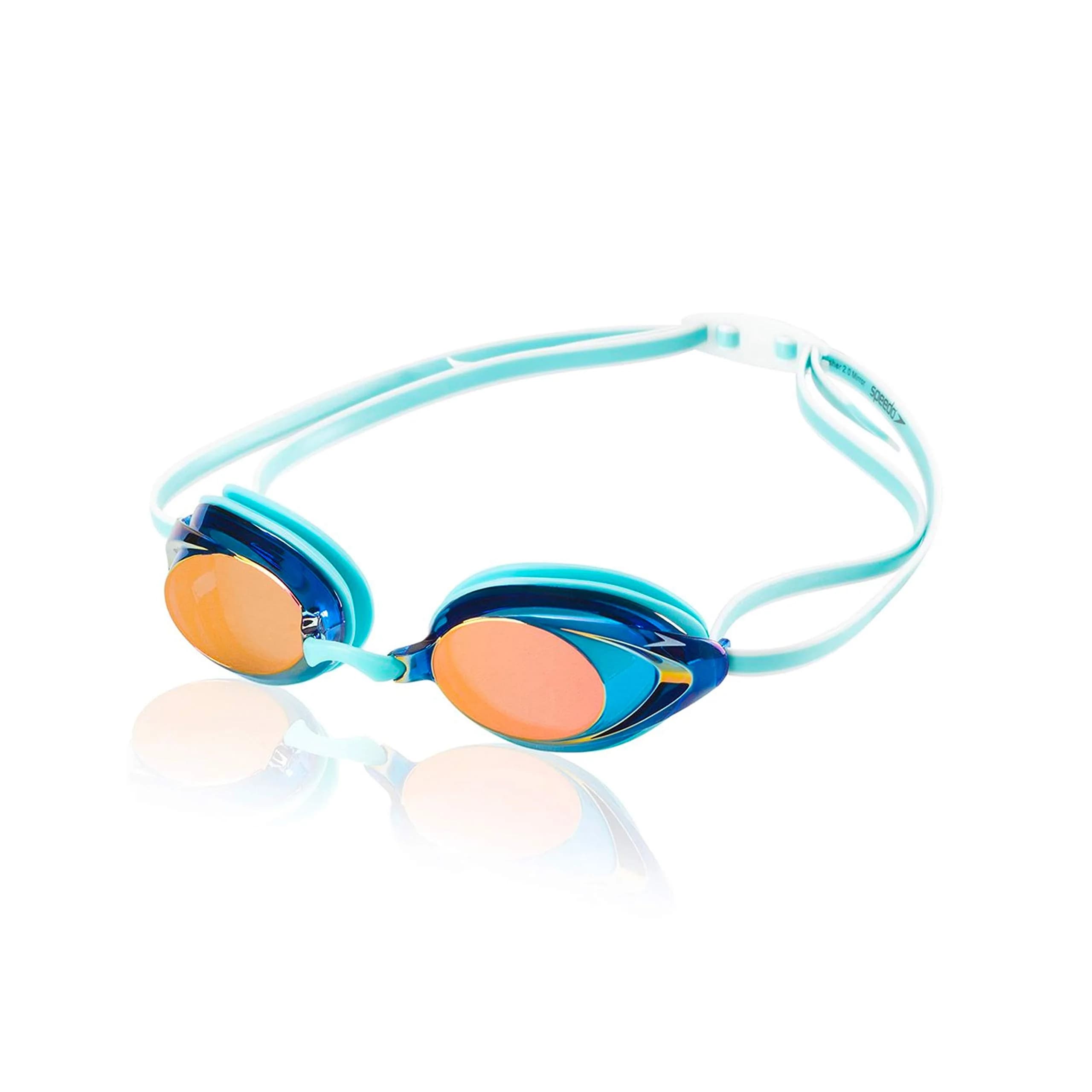 Speedo Women's Mirrored Vanquisher Swim Goggles | Anti-Fog & UV Protection — 2.0 Aqua