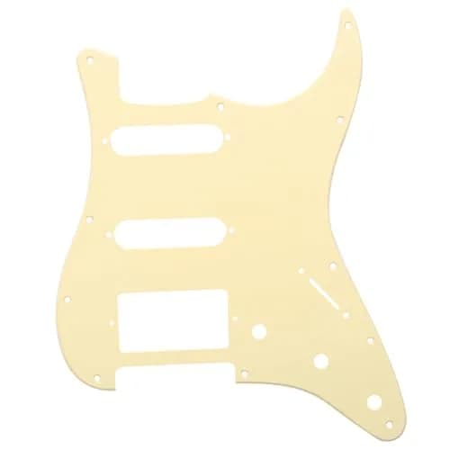 Musiclily Pro HSS 11 Hole ST Guitar Pickguard 1Ply Cream | Fits Fender Strat Modern Style thumbnail 1