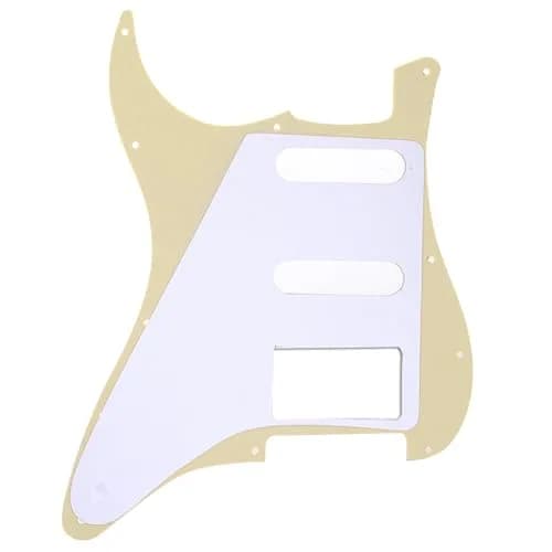 Musiclily Pro HSS 11 Hole ST Guitar Pickguard 1Ply Cream | Fits Fender Strat Modern Style thumbnail 3