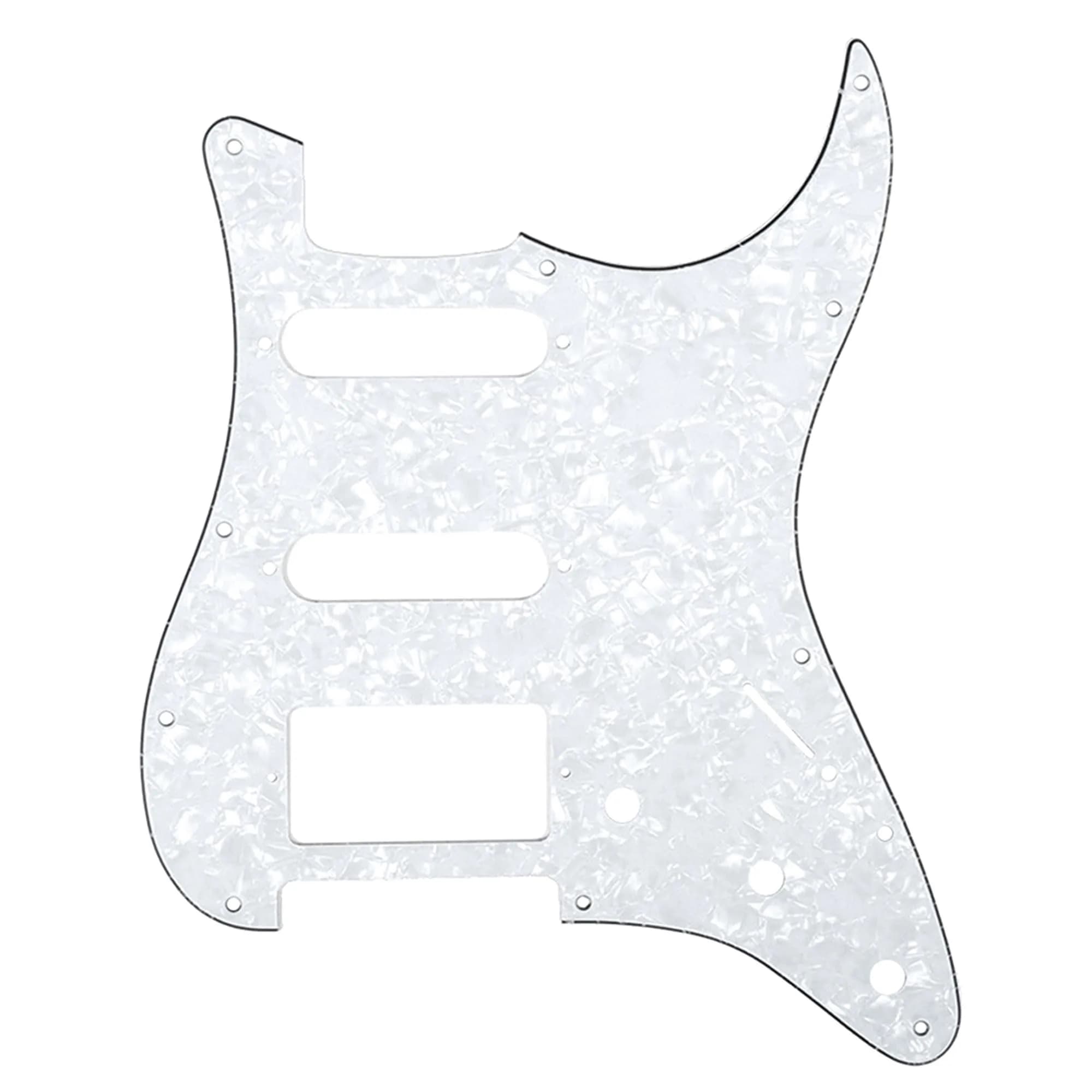 Musiclily Pro HSS 11 Hole ST Guitar Pickguard 4Ply Aged White Pearl | Fits Fender USA/Mexican Stratocasters — White Pearl