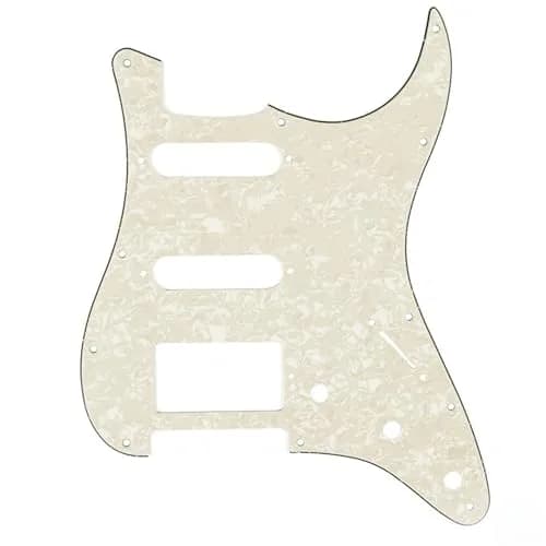 Musiclily Pro HSS 11 Hole ST Guitar Pickguard 4Ply Aged White Pearl | Fits Fender USA/Mexican Stratocasters thumbnail 1