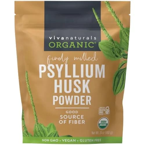 Viva Naturals Organic Psyllium Husk Powder, 24 oz – Finely Ground, Unflavored, Vegan, Keto, Paleo, Non-GMO Plant-Based Superfood for Digestive Health thumbnail 1