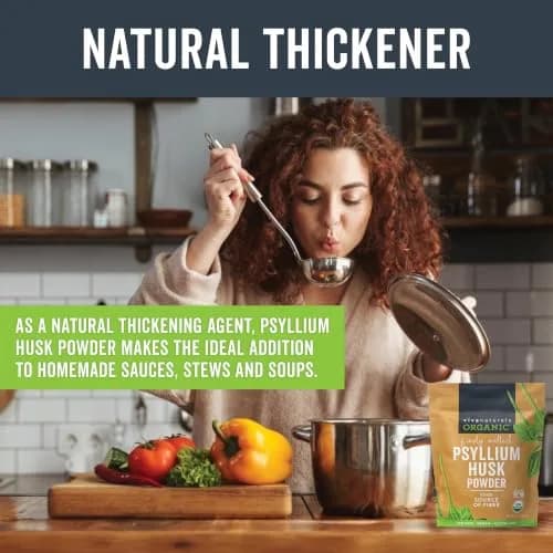 Viva Naturals Organic Psyllium Husk Powder, 24 oz – Finely Ground, Unflavored, Vegan, Keto, Paleo, Non-GMO Plant-Based Superfood for Digestive Health thumbnail 4