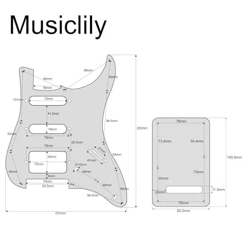 Musiclily Pro SSH 11 Hole ST Pickguard and BackPlate Set Aged White Pearl | Fits Fender US/Mexico Strat thumbnail 2