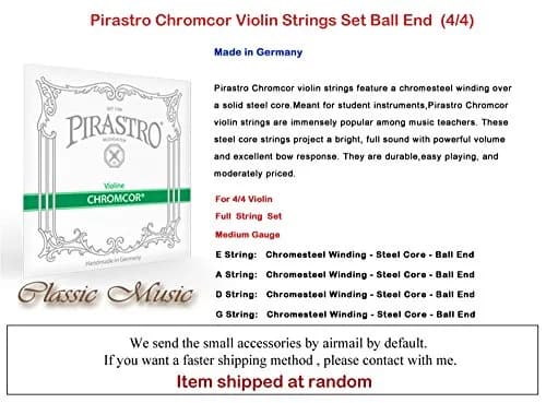Chromcor (Pirastro) Violin Strings Medium Gauge Full Set 4/4 Steel Core Ball End | Made in Germany thumbnail 3