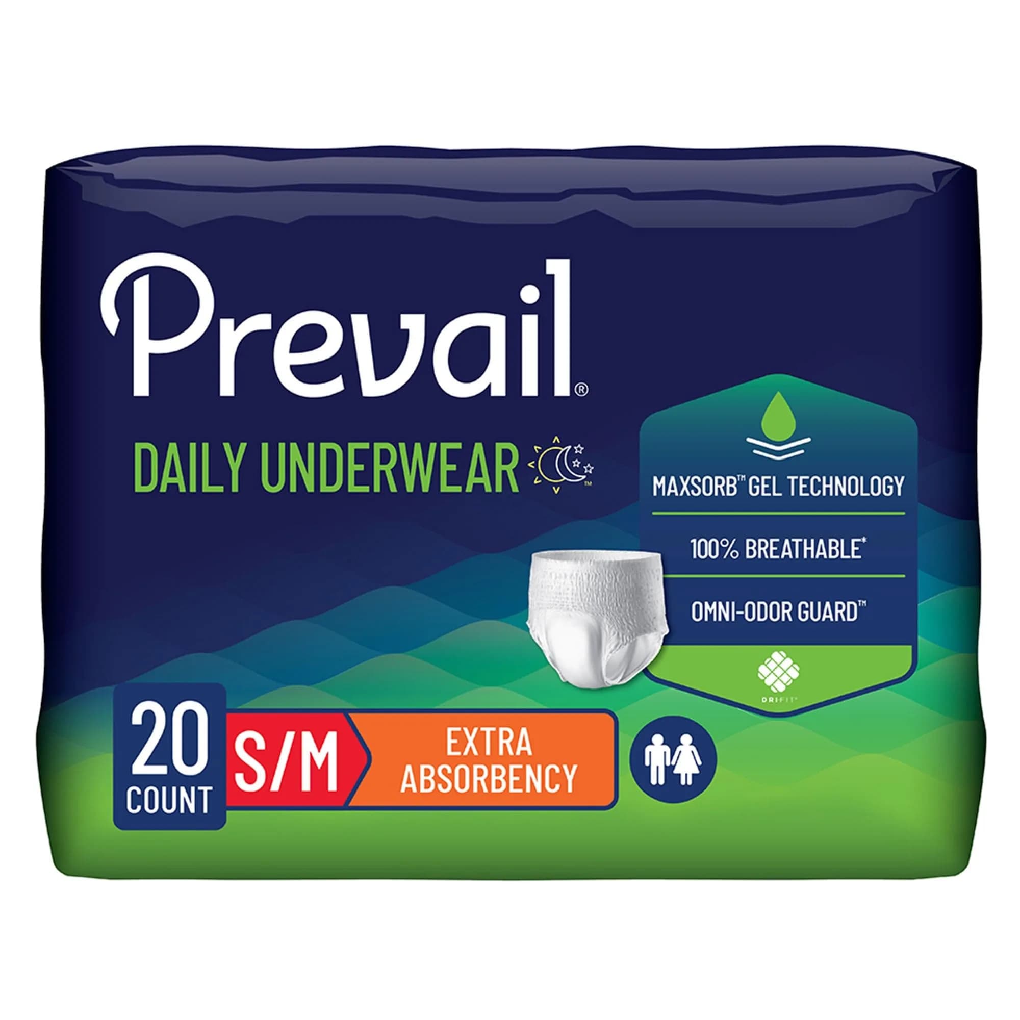 Prevail Adult Incontinence Underwear Medium 20 Count | Maximum Absorbency for Men & Women - main product image