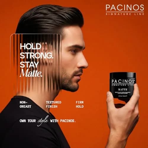 Pacinos Matte Hair Paste for Men, Firm Hold, No Shine, Styling Wax, 4 fl oz | Long-lasting matte finish, versatile for all hair types thumbnail 8