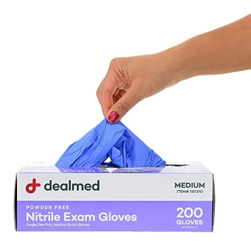Dealmed Nitrile Exam Gloves Extra Large (180 Count, Purple) | USA Imported Medical Grade
