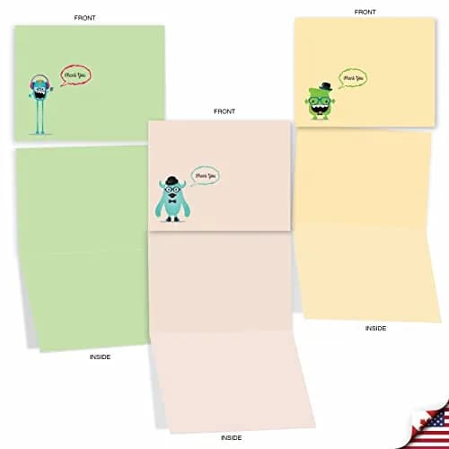 The Best Card Company 10 Mini Blank Assorted Notecards | Quirky Creatures, Youthful Appeal thumbnail 4