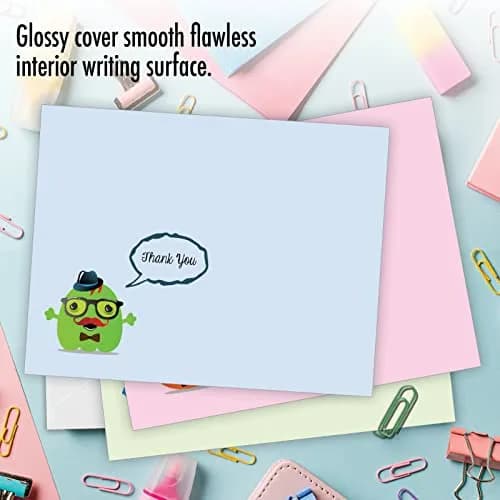 The Best Card Company 10 Mini Blank Assorted Notecards | Quirky Creatures, Youthful Appeal thumbnail 5