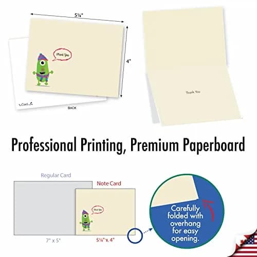 The Best Card Company 10 Mini Blank Assorted Notecards | Quirky Creatures, Youthful Appeal thumbnail 6