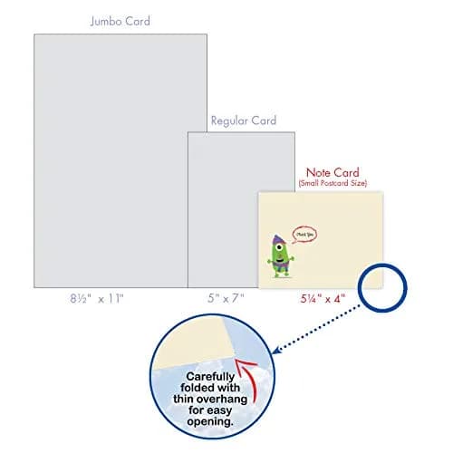 The Best Card Company 10 Mini Blank Assorted Notecards | Quirky Creatures, Youthful Appeal thumbnail 7