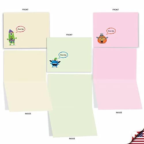 The Best Card Company 10 Mini Blank Assorted Notecards | Quirky Creatures, Youthful Appeal thumbnail 2