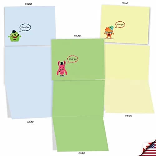 The Best Card Company 10 Mini Blank Assorted Notecards | Quirky Creatures, Youthful Appeal thumbnail 3