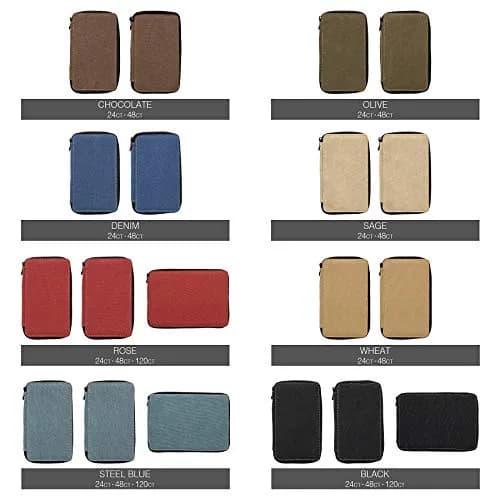 Speedball 48 Pencil Canvas Case | Heavy-Duty Artist Organizer, Chocolate thumbnail 3