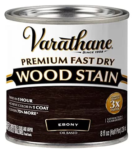 Varathane Premium Fast Dry Ebony Wood Stain 236ml (8 Fl Oz) | One Coat Interior Wood Finish thumbnail 1