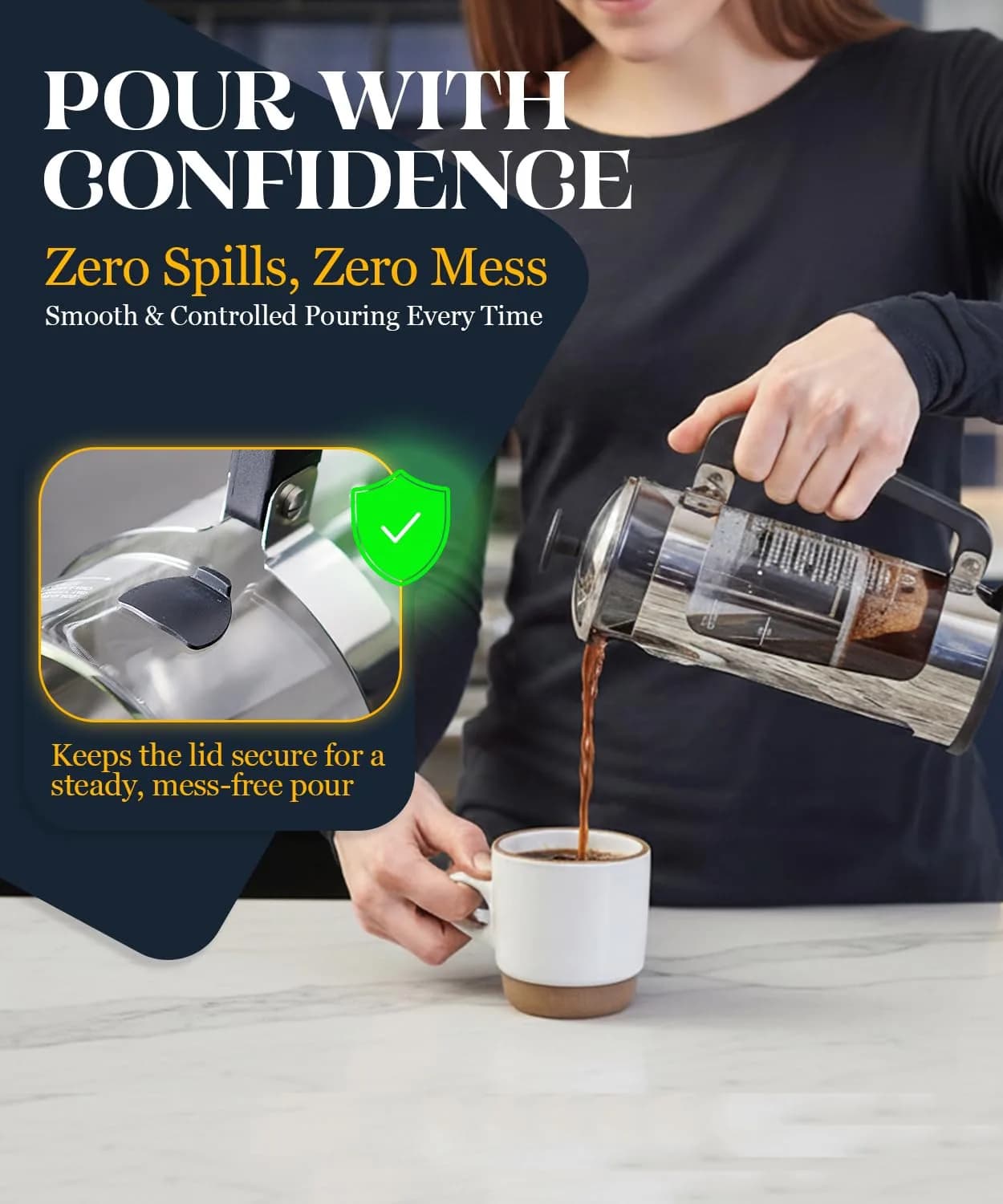 ESPRO P5 French Press Coffee Maker 532ml (18oz) | Grit-Free Coffee with Patented Double Microfilter - view 7
