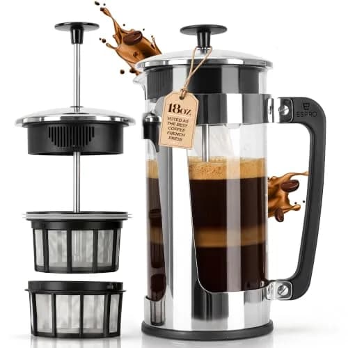 ESPRO P5 French Press Coffee Maker 532ml (18oz) | Grit-Free Coffee with Patented Double Microfilter thumbnail 1