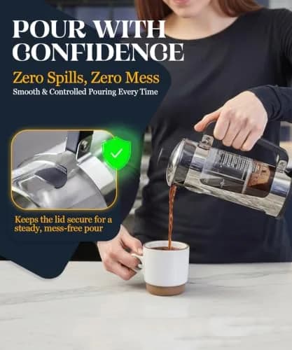 ESPRO P5 French Press Coffee Maker 532ml (18oz) | Grit-Free Coffee with Patented Double Microfilter thumbnail 7