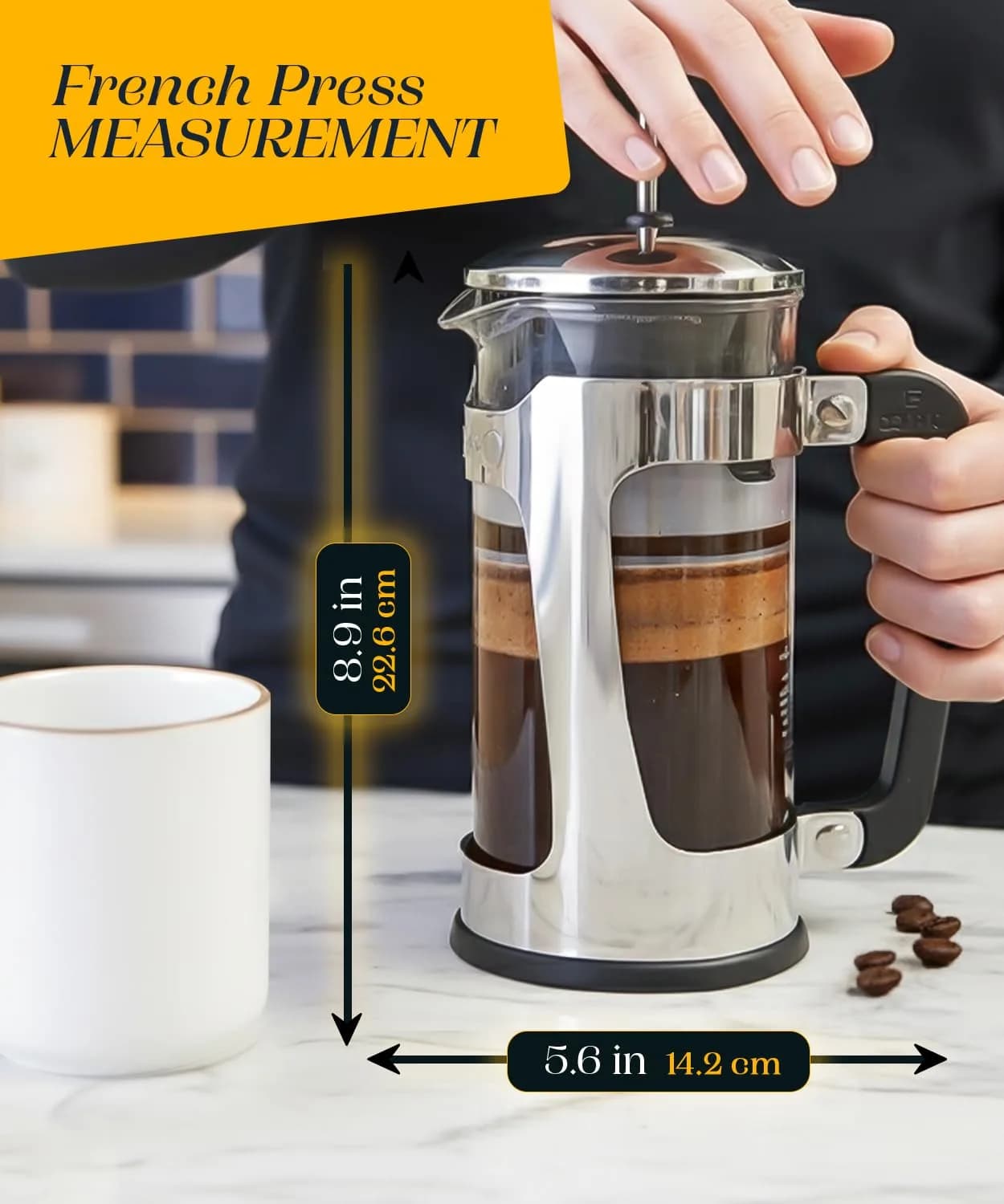 ESPRO P5 French Press Coffee Maker 532ml (18oz) | Grit-Free Coffee with Patented Double Microfilter - view 3