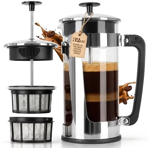 ESPRO P5 French Press Coffee Maker, 946ml (32oz) | Dual Filter Sludge-Free Brew thumbnail 1