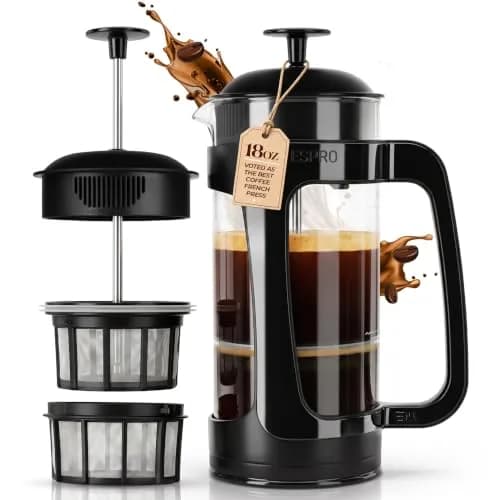 ESPRO P3 French Press Coffee Maker 532ml (18 oz) Black | Grit-Free Coffee & Tea Brewer thumbnail 1