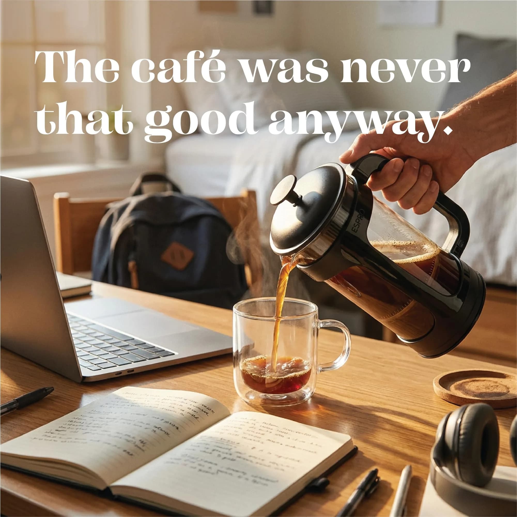 ESPRO P3 French Press Coffee Maker, 946ml (32oz) Black | Grit-Free Coffee & Tea Brewer - view 4