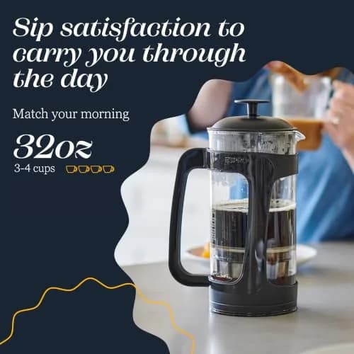 ESPRO P3 French Press Coffee Maker, 946ml (32oz) Black | Grit-Free Coffee & Tea Brewer thumbnail 3