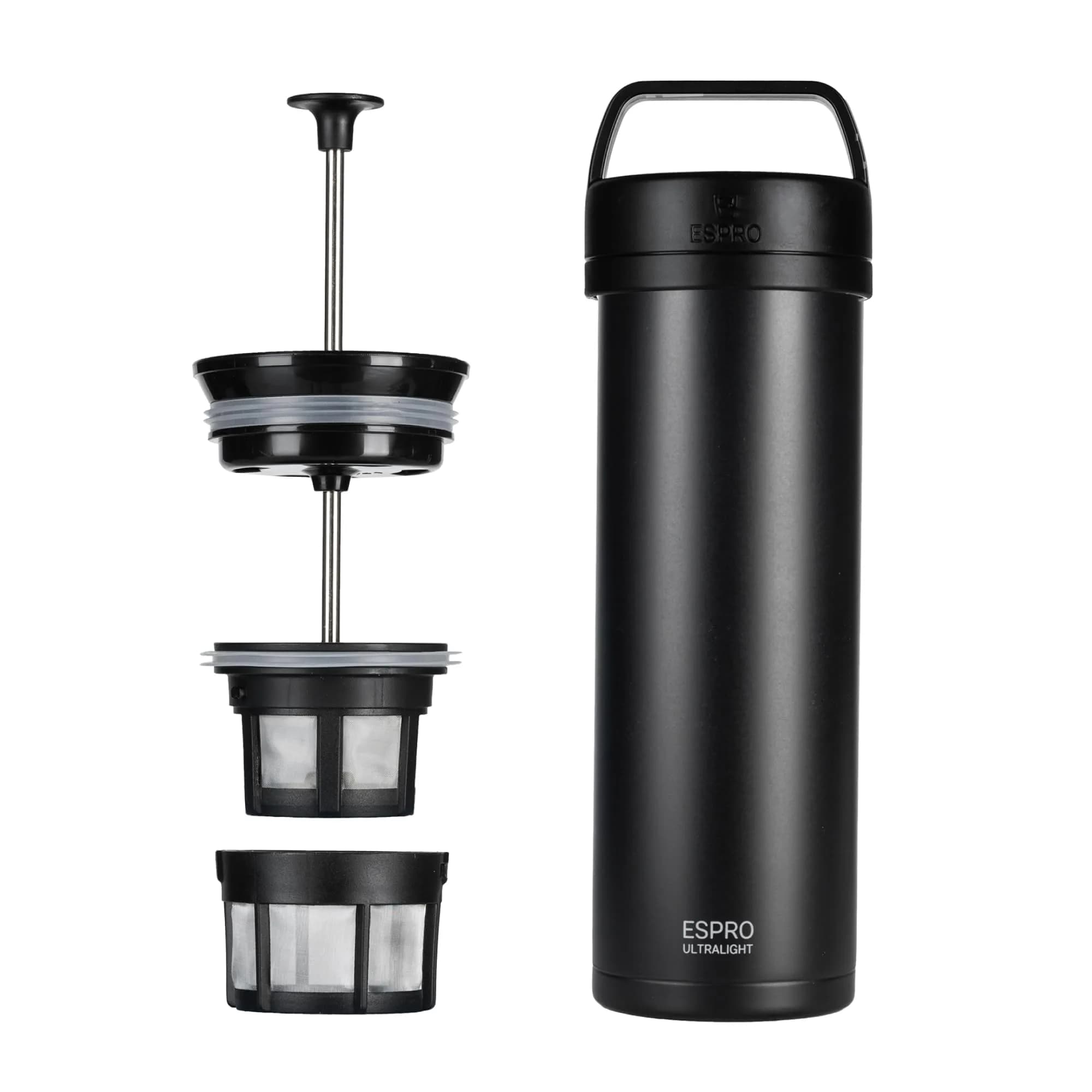 ESPRO Go P0 Ultralight French Press Coffee Maker for Travel, Vacuum Insulated Stainless Steel, 16 Ounces