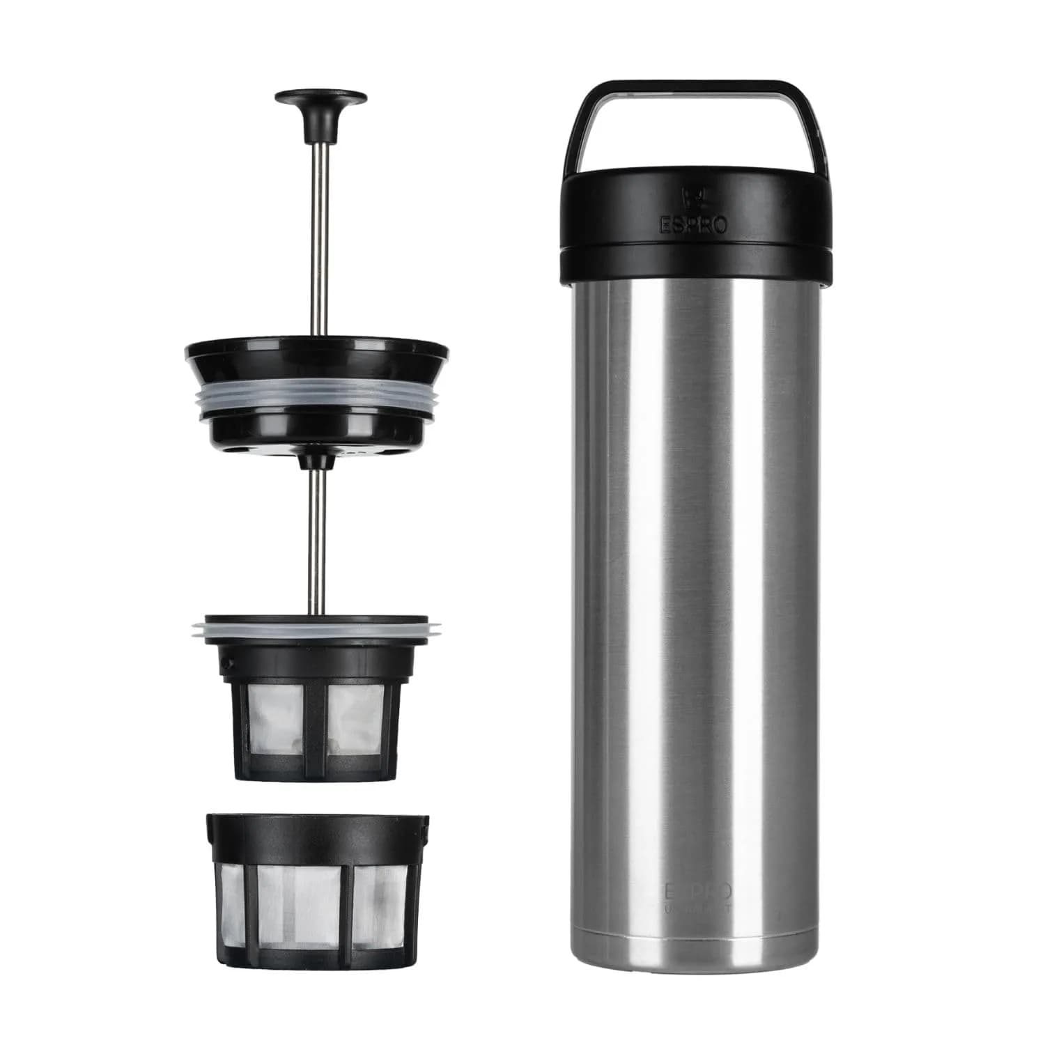 ESPRO Go P0 Ultralight French Press Travel Coffee Maker 16oz | Vacuum Insulated Stainless Steel