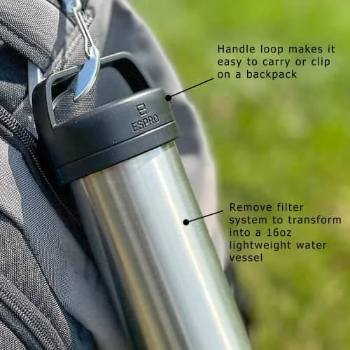 ESPRO Go P0 Ultralight French Press Travel Coffee Maker 16oz | Vacuum Insulated Stainless Steel thumbnail 4