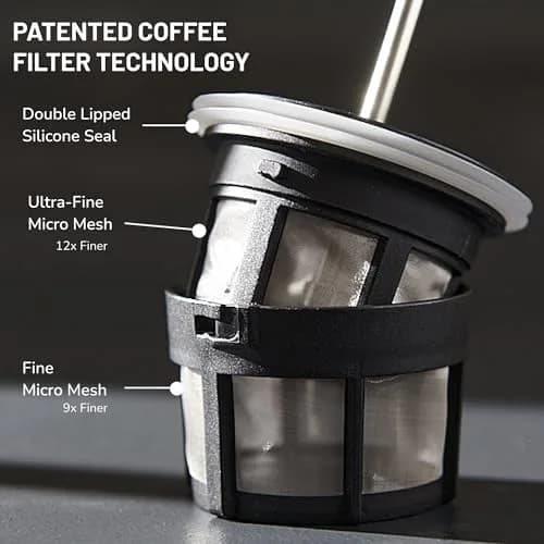 ESPRO Go P0 Ultralight French Press Travel Coffee Maker 16oz | Vacuum Insulated Stainless Steel thumbnail 3
