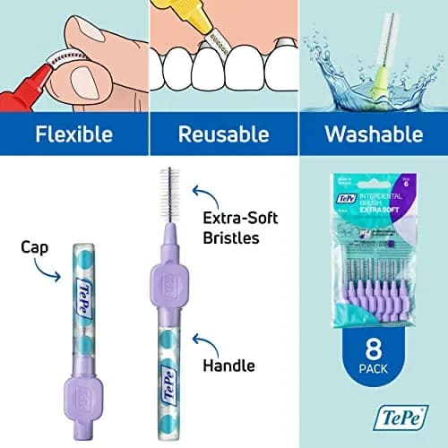 TePe Extra Soft Interdental Brush 1.1mm (Large Gaps) | Dermatologist Tested Hypoallergenic Toothbrush thumbnail 5
