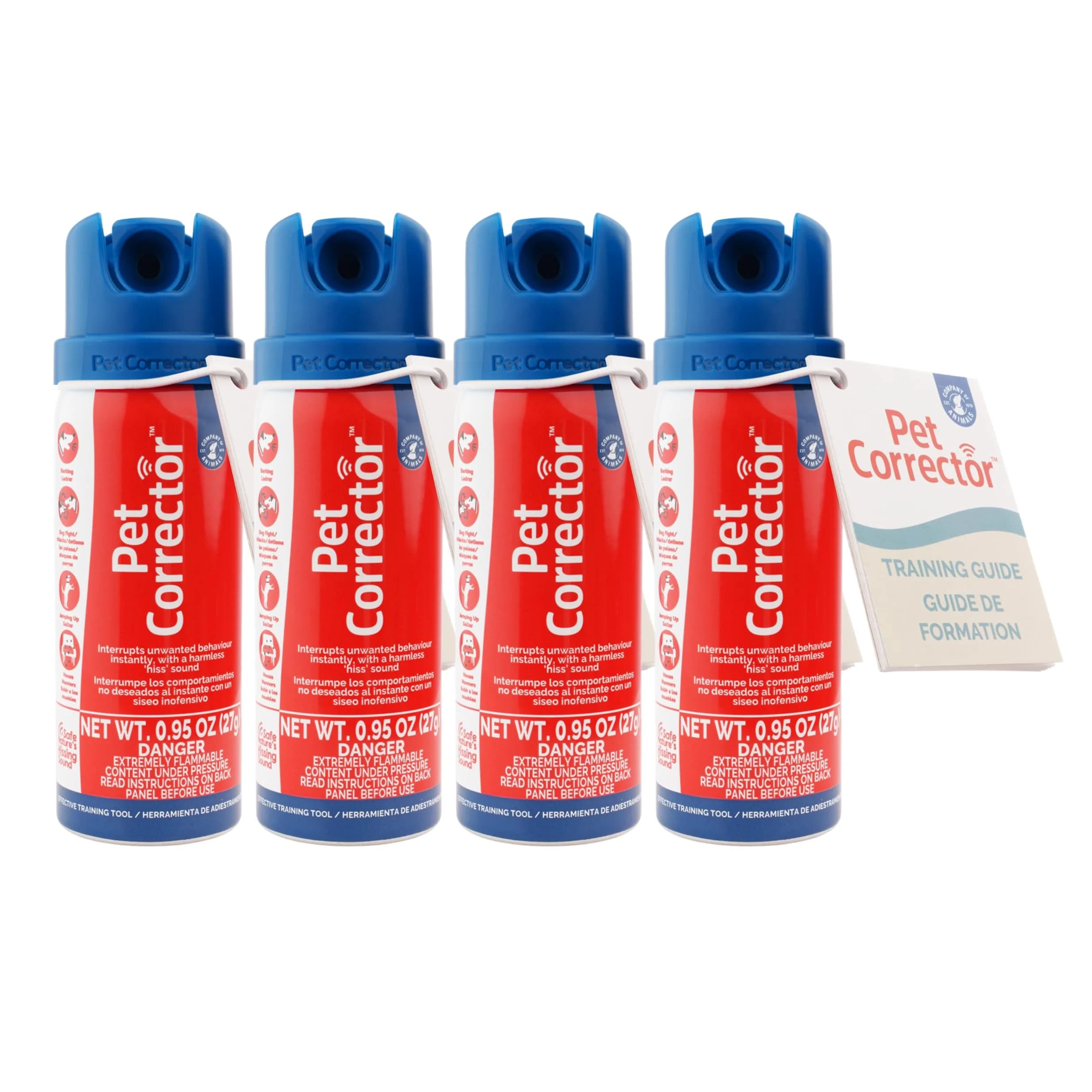 Pet Corrector Dog Trainer 30mL Pack of 4 | Humane Air Hiss Distraction Tool for Unwanted Dog Behaviors