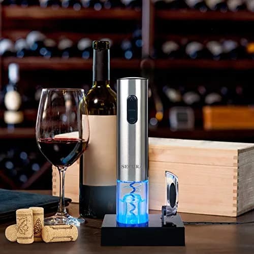 Secura Electric Wine Opener, Automatic Corkscrew, Rechargeable, Stainless Steel | Cordless Bottle Opener with Foil Cutter thumbnail 5