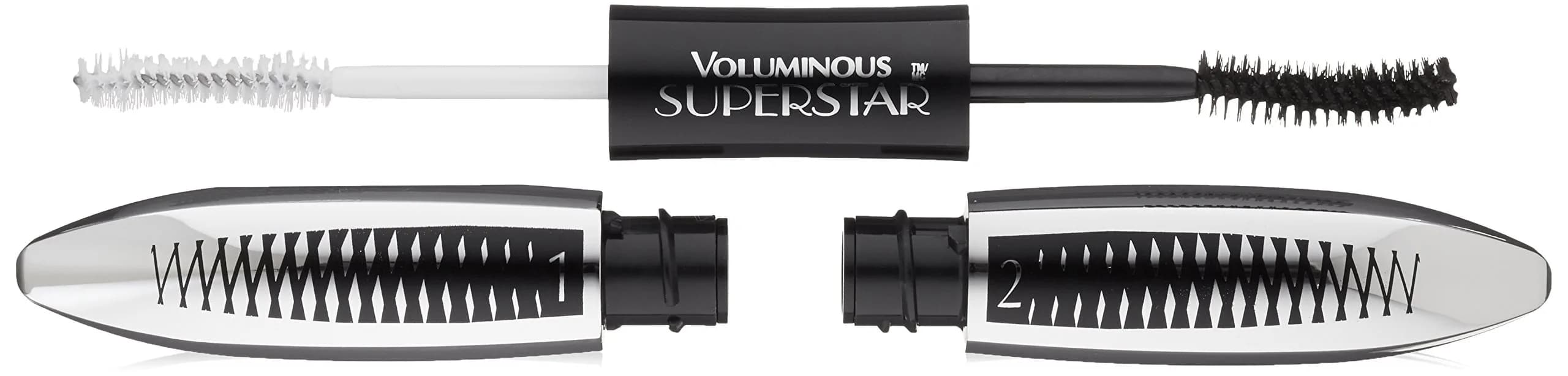 L'Oreal Paris Voluminous Superstar Waterproof Mascara, Blackest Black, 12 ml (0.41 Fl Oz) | Show-Stopping Lash Effect — Black / 0.41 fl oz