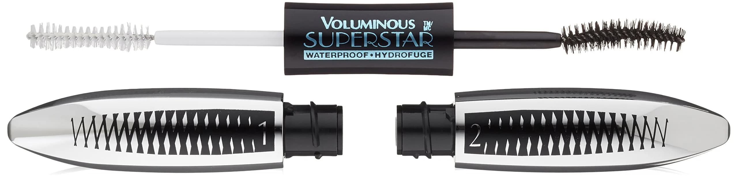 L'Oreal Paris Voluminous Superstar Waterproof Mascara, Blackest Black, 12 ml (0.41 Fl Oz) | Show-Stopping Lash Effect — Waterproof Blackest Black