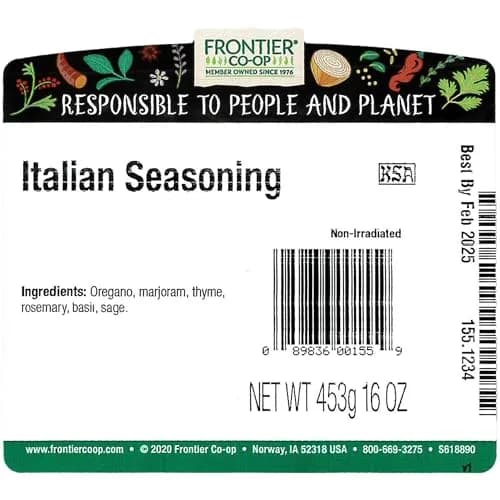 Frontier Co-op Italian Seasoning 1lb | Bulk Dried Italian Herbs & Spices thumbnail 2