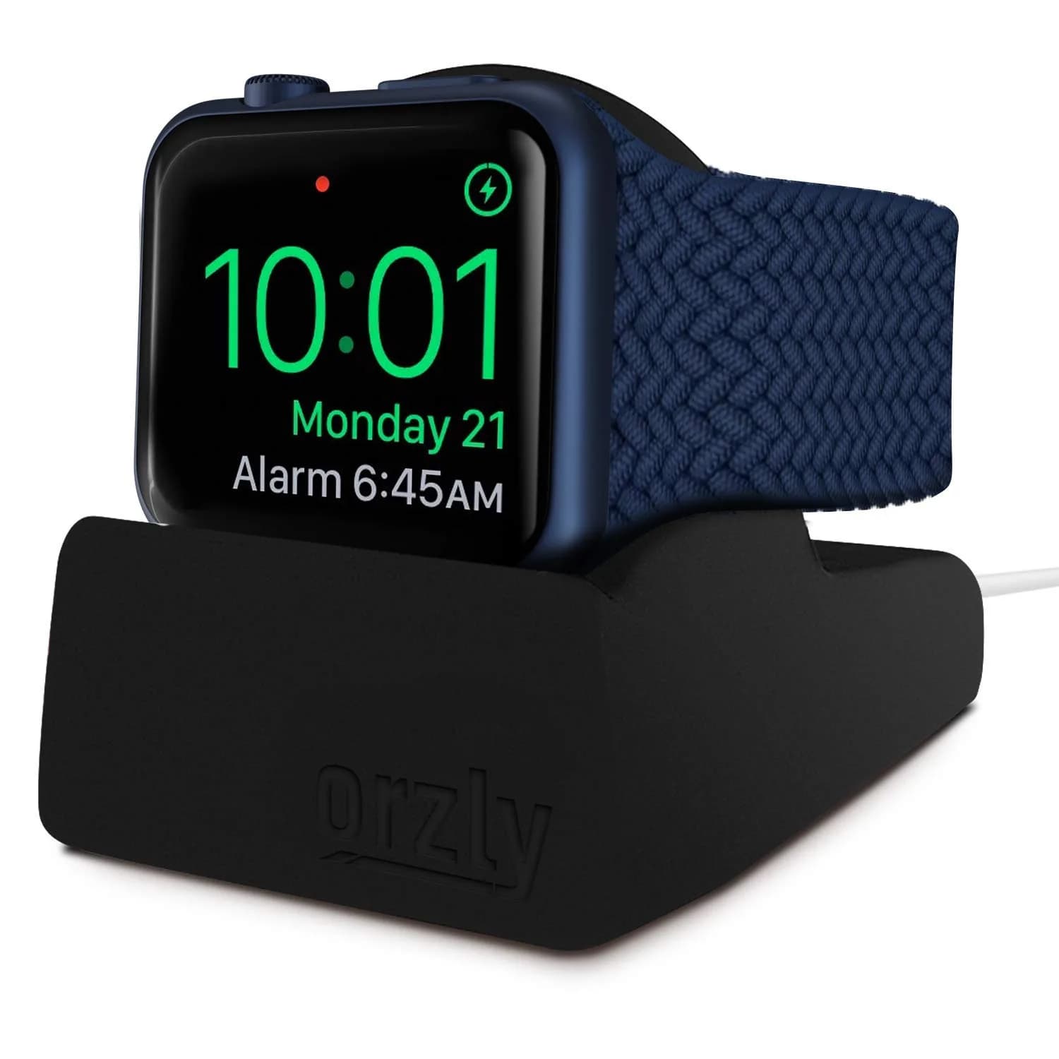 Orzly Apple Watch Charger Stand Durable TPU Compact Black | Fits All Series & Sizes
