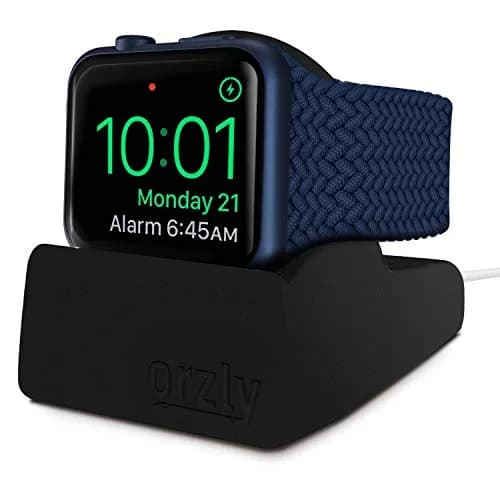 Orzly Apple Watch Charger Stand Durable TPU Compact Black | Fits All Series & Sizes thumbnail 1