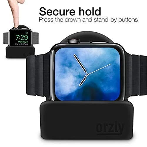 Orzly Apple Watch Charger Stand Durable TPU Compact Black | Fits All Series & Sizes thumbnail 5